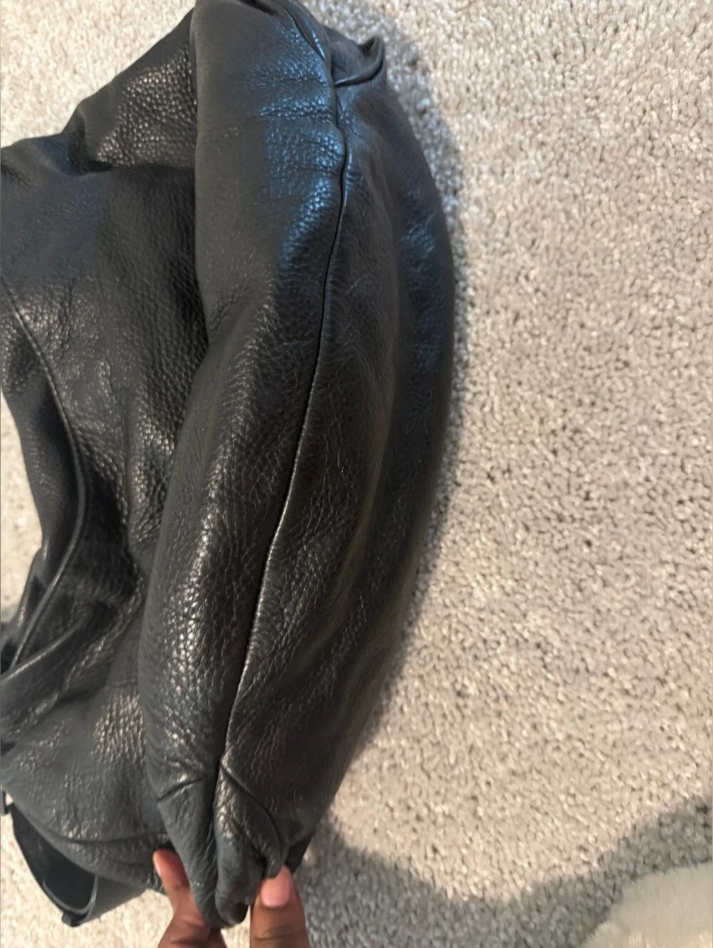 Kenneth Cole Black Leather Hobo Shoulder Bag